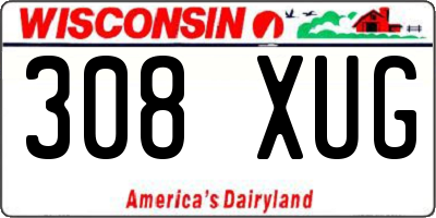 WI license plate 308XUG