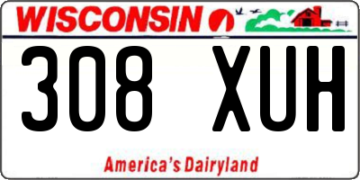 WI license plate 308XUH