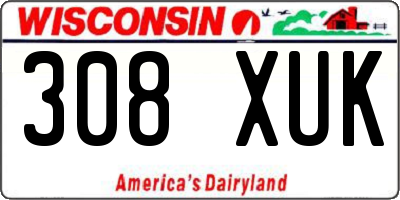 WI license plate 308XUK