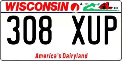 WI license plate 308XUP