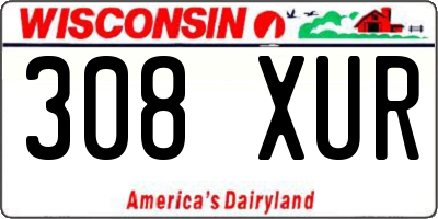 WI license plate 308XUR