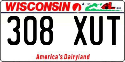 WI license plate 308XUT