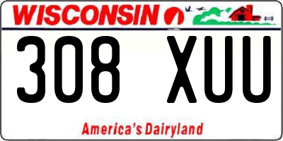 WI license plate 308XUU