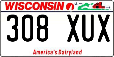 WI license plate 308XUX