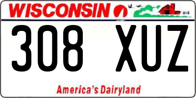 WI license plate 308XUZ