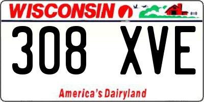 WI license plate 308XVE