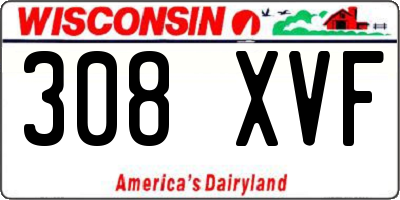 WI license plate 308XVF