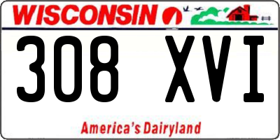 WI license plate 308XVI