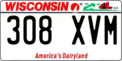 WI license plate 308XVM