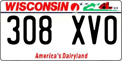 WI license plate 308XVO