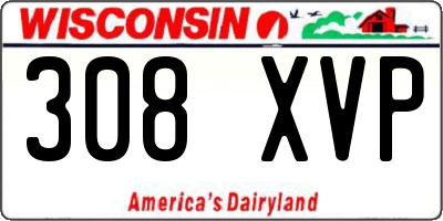 WI license plate 308XVP
