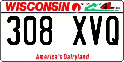 WI license plate 308XVQ