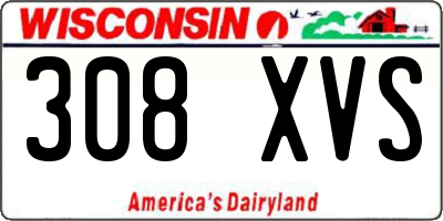 WI license plate 308XVS