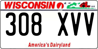 WI license plate 308XVV