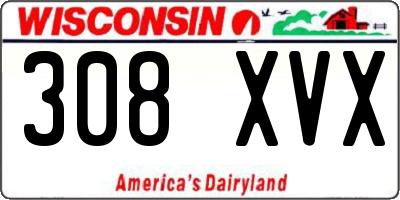 WI license plate 308XVX