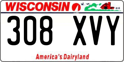 WI license plate 308XVY