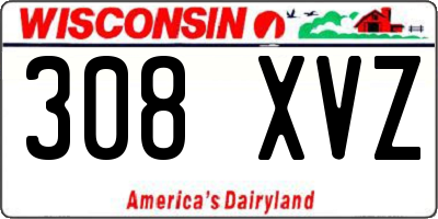 WI license plate 308XVZ