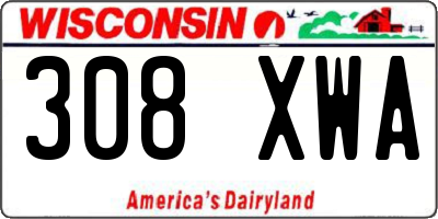 WI license plate 308XWA