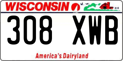 WI license plate 308XWB