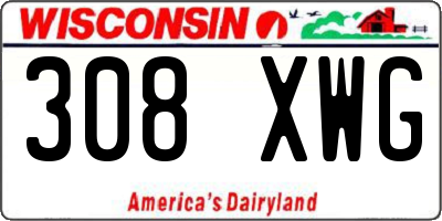 WI license plate 308XWG