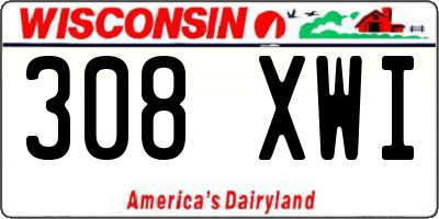 WI license plate 308XWI