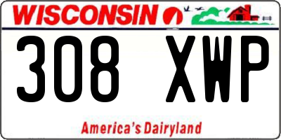 WI license plate 308XWP