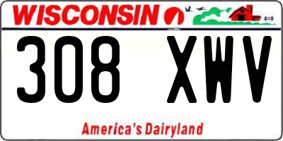 WI license plate 308XWV