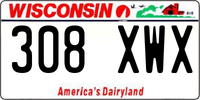 WI license plate 308XWX