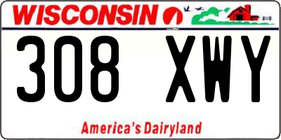 WI license plate 308XWY