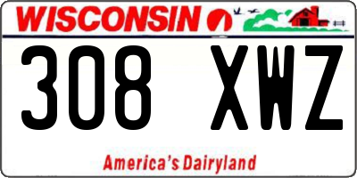 WI license plate 308XWZ