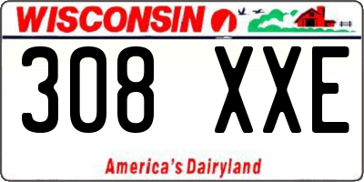 WI license plate 308XXE