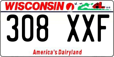 WI license plate 308XXF