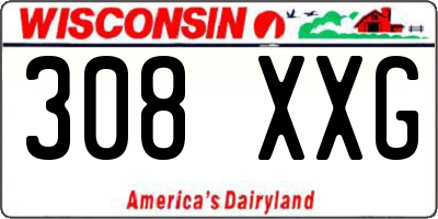 WI license plate 308XXG