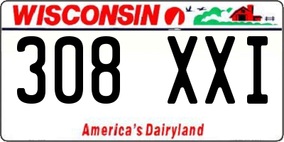 WI license plate 308XXI