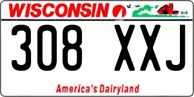 WI license plate 308XXJ