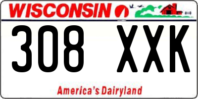 WI license plate 308XXK
