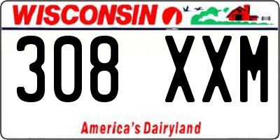 WI license plate 308XXM