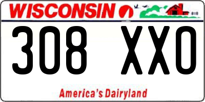 WI license plate 308XXO