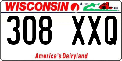 WI license plate 308XXQ