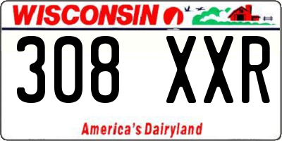 WI license plate 308XXR
