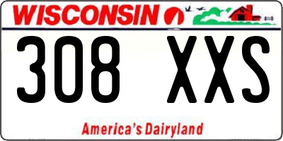 WI license plate 308XXS