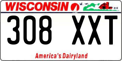 WI license plate 308XXT