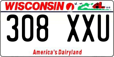 WI license plate 308XXU