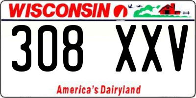 WI license plate 308XXV