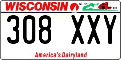 WI license plate 308XXY