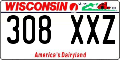 WI license plate 308XXZ