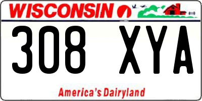 WI license plate 308XYA