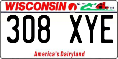 WI license plate 308XYE