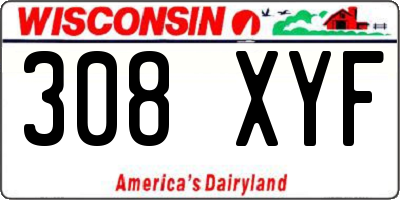 WI license plate 308XYF