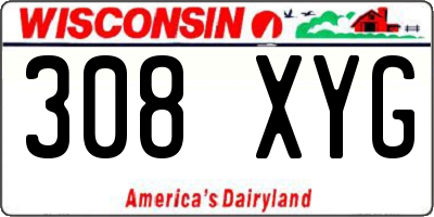 WI license plate 308XYG